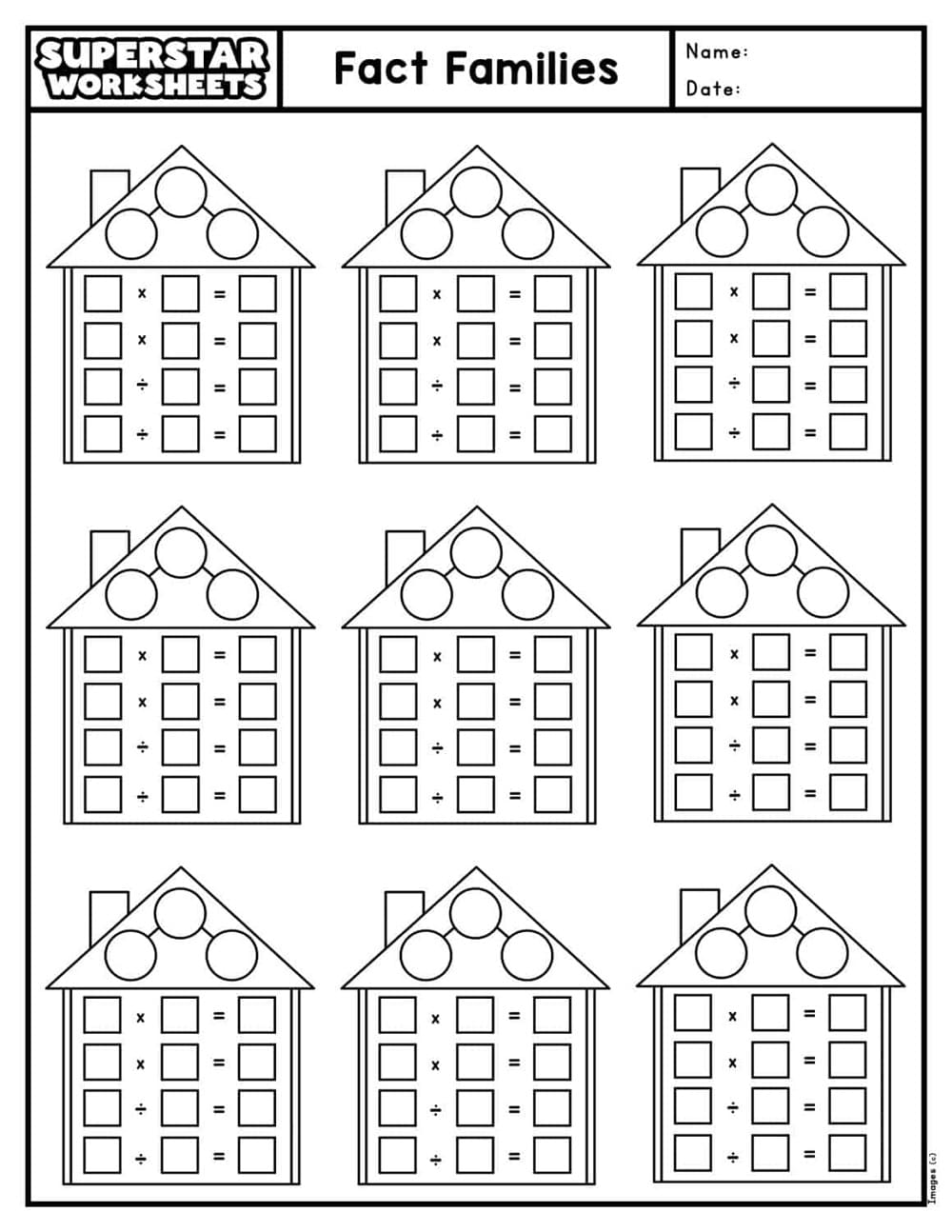 Basic Fact Family Worksheets