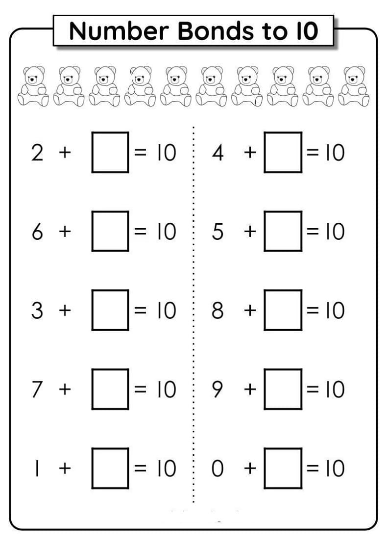 Basic Number Bond Worksheet