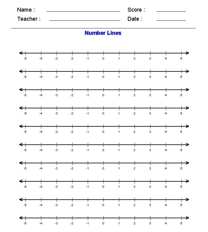 Basic Number Line Worksheet