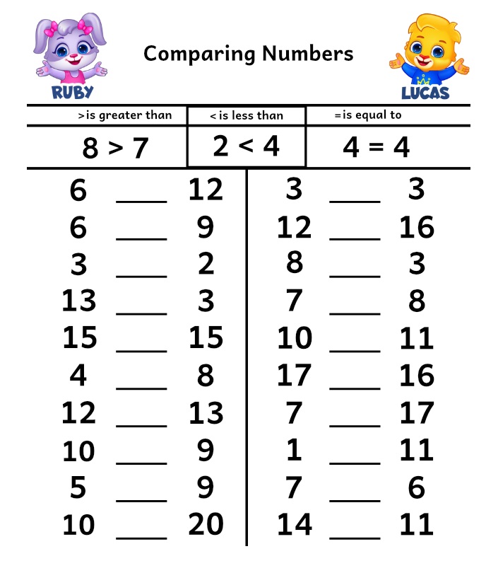 Comparing Worksheet Free Download