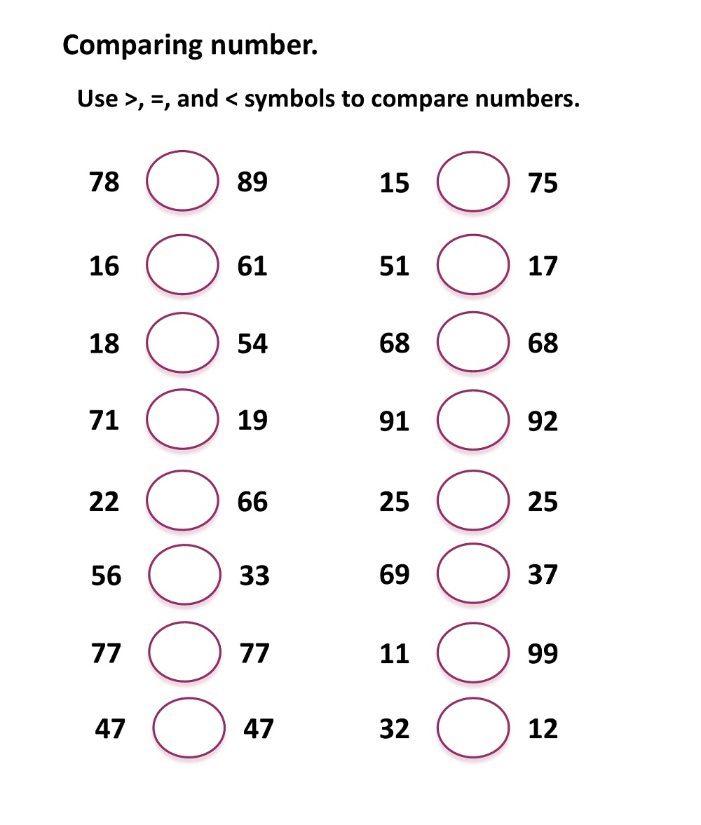 Comparing Worksheet Free Photo