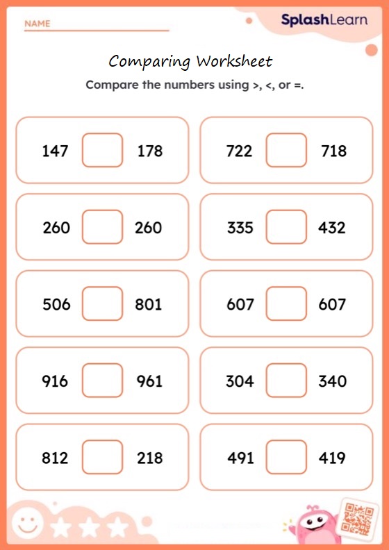 Comparing Worksheet Free