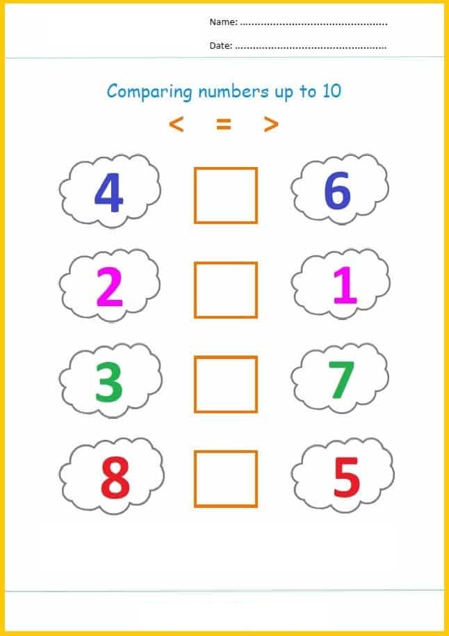 Comparing Worksheet Picture