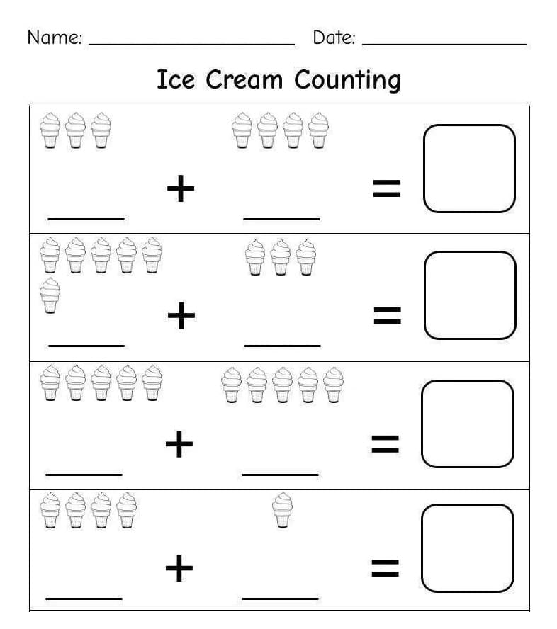 Counting Worksheet Photos