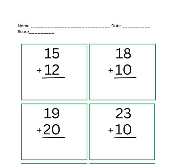 Double Digit Addition Without Regrouping Download Free