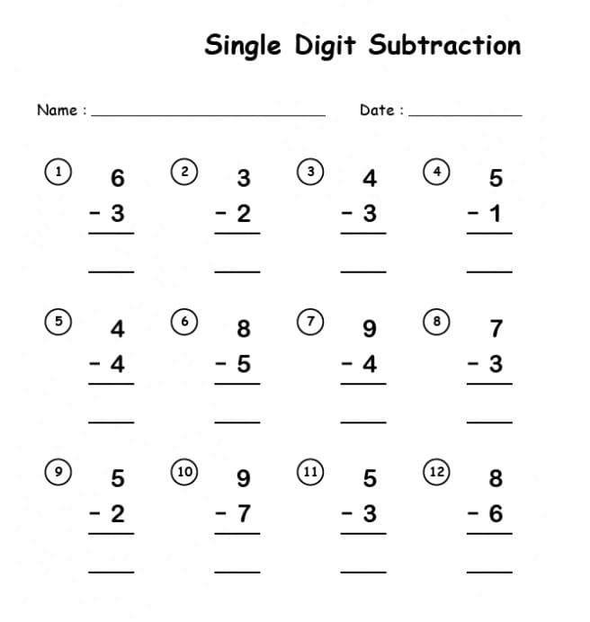 Double Digit Subtraction Free Images