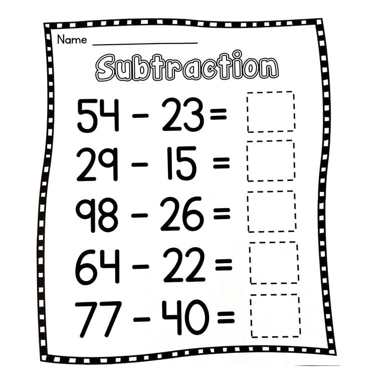 Double Digit Subtraction Free Photos