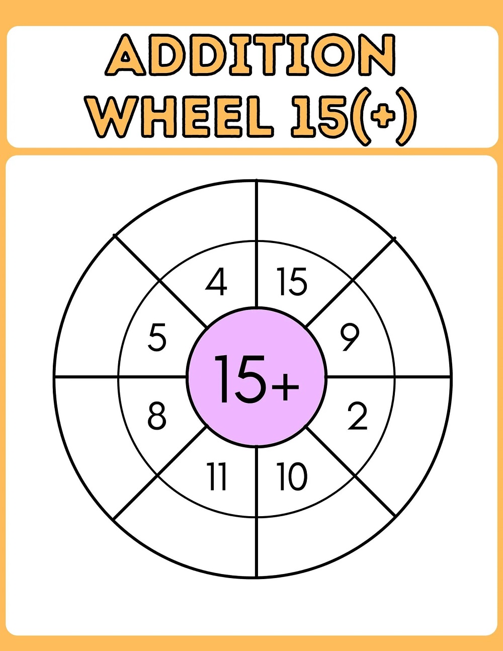 Download Addition Wheel Worksheet