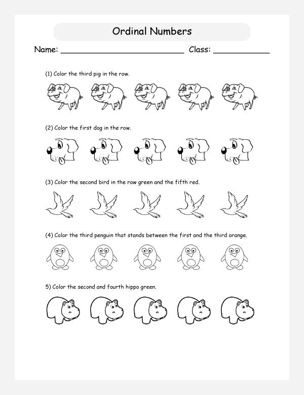 Download Ordinal Numbers Worksheet Free