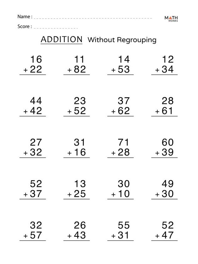 Easy Addition with Regrouping Worksheet