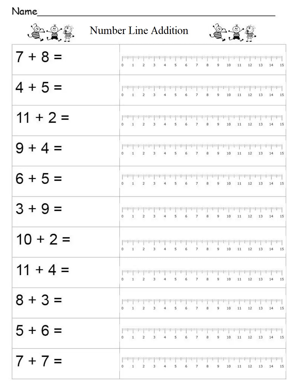 Easy Number Line Addition