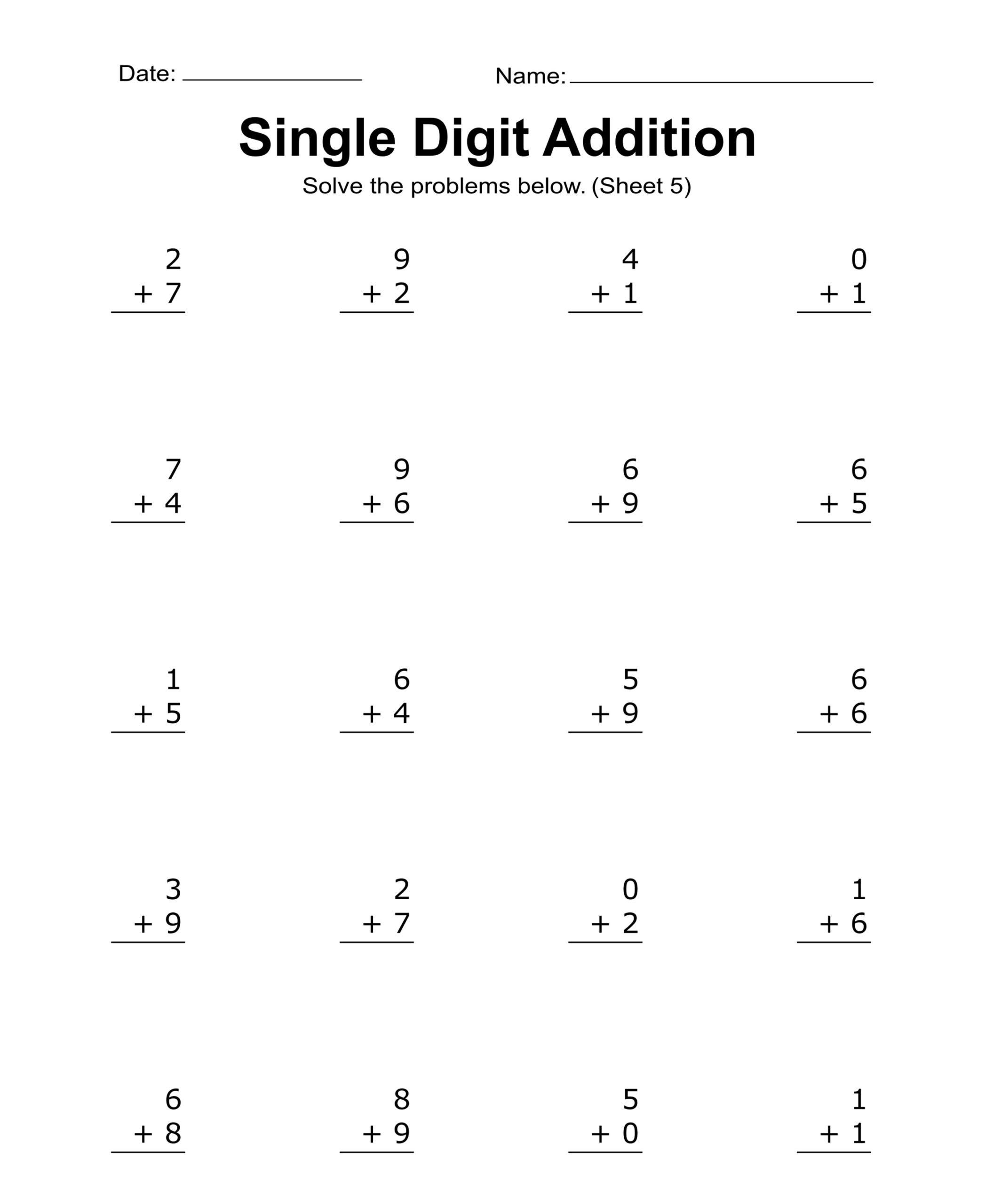 Free Addition Drill Download