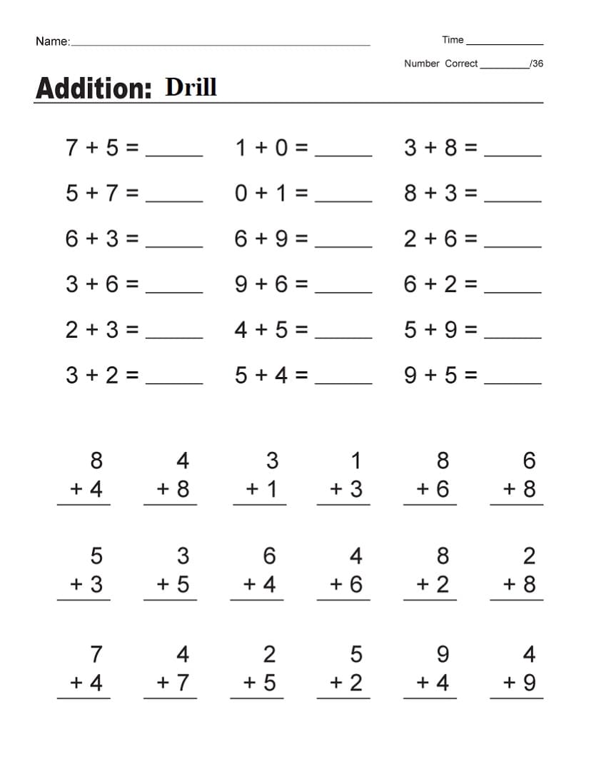 Free Addition Drill