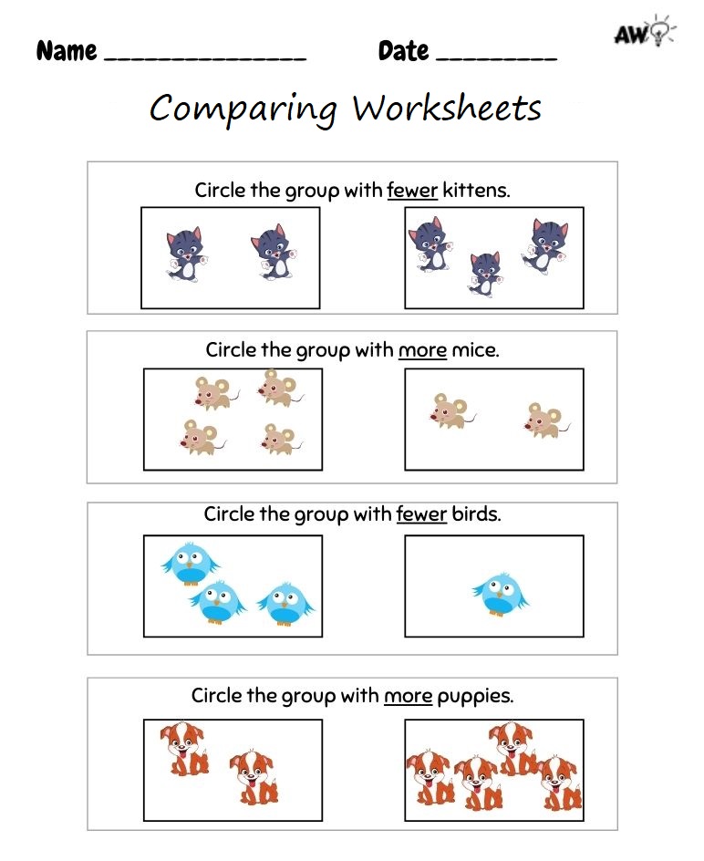 Free Comparing Worksheet