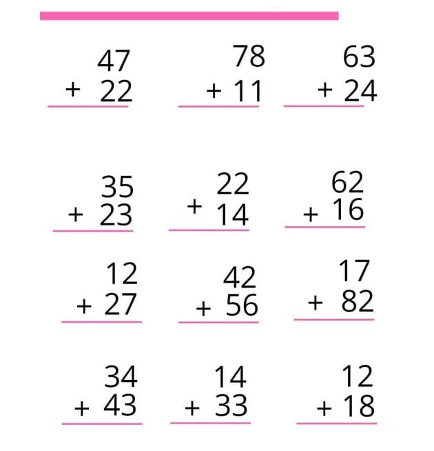 Double Digit Addition Without Regrouping