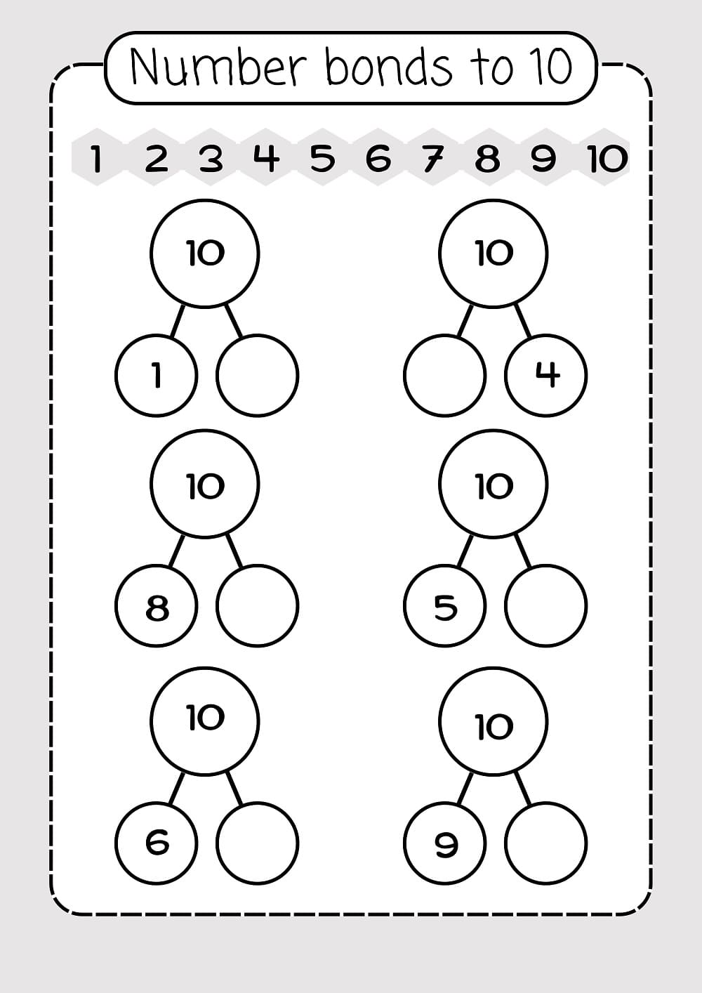 Free Number Bond Worksheet Image