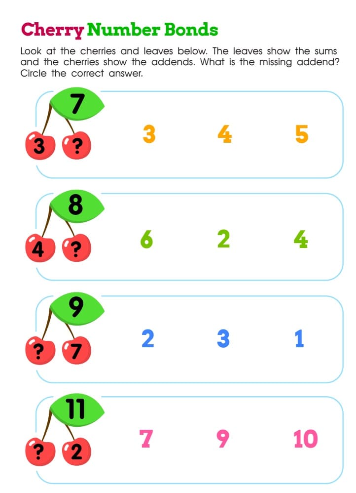 Free Number Bond Worksheet