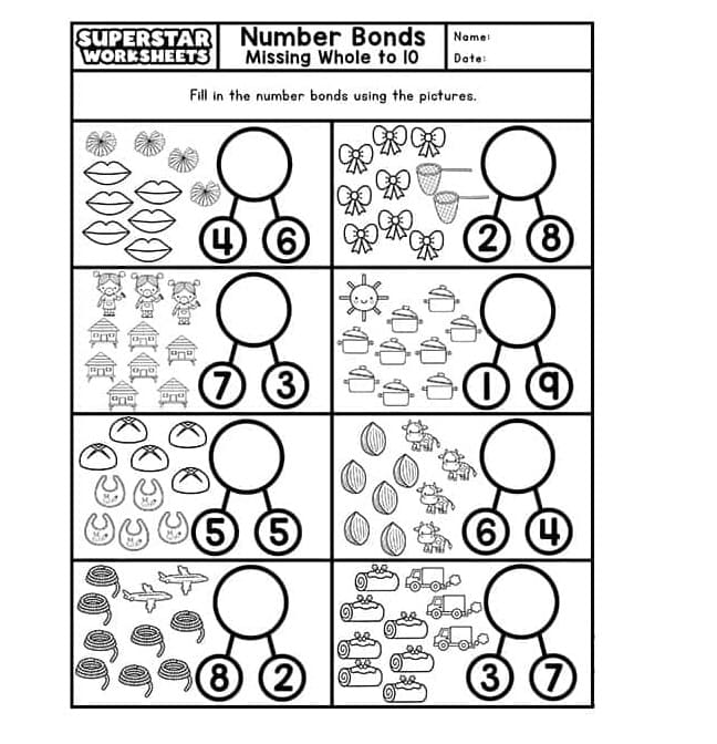 Fun Number Bond Worksheet