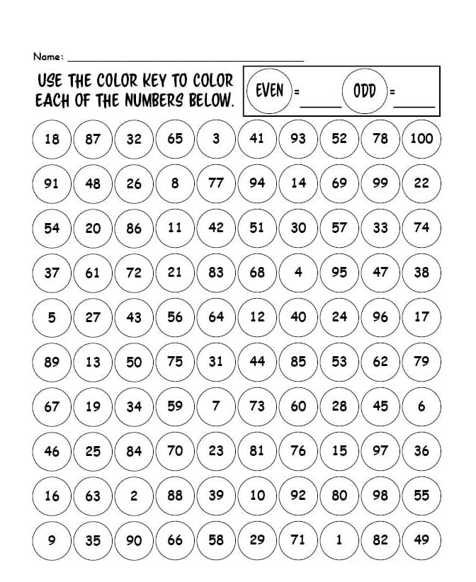 Fun Odd & Even Numbers Worksheet