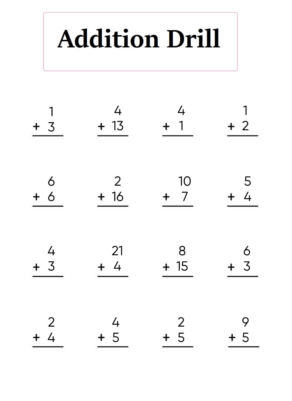 Image of Addition Drill