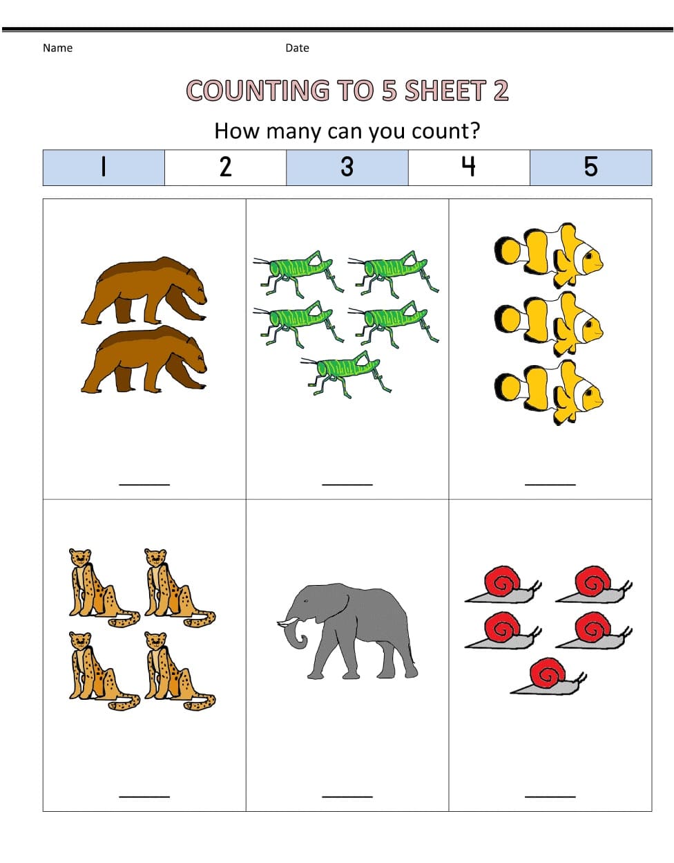 Image of Counting Worksheet