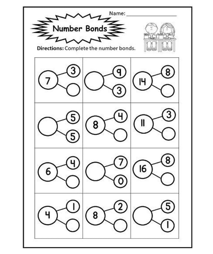 Image of Number Bond Worksheet