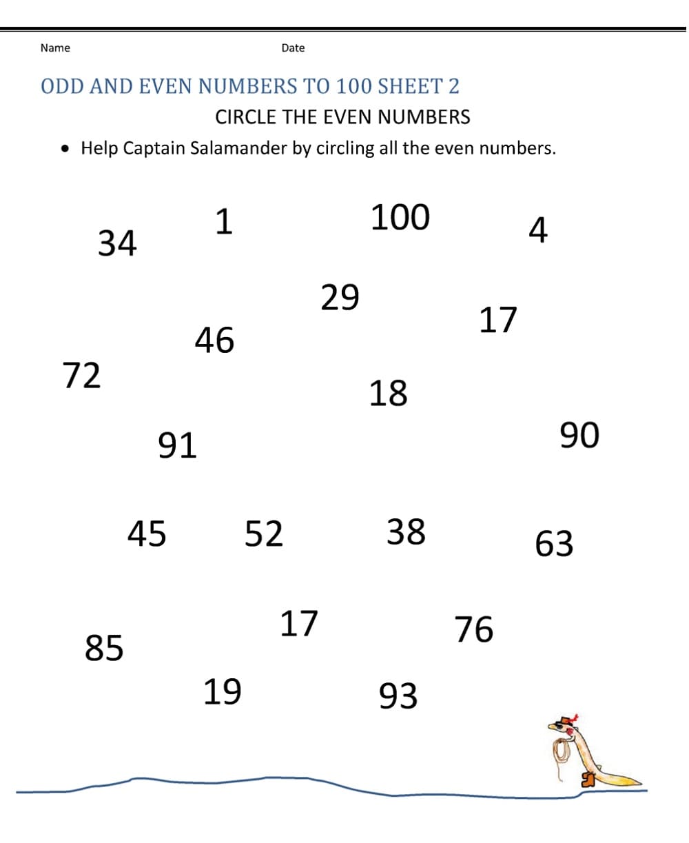 Image of Odd & Even Numbers Worksheet