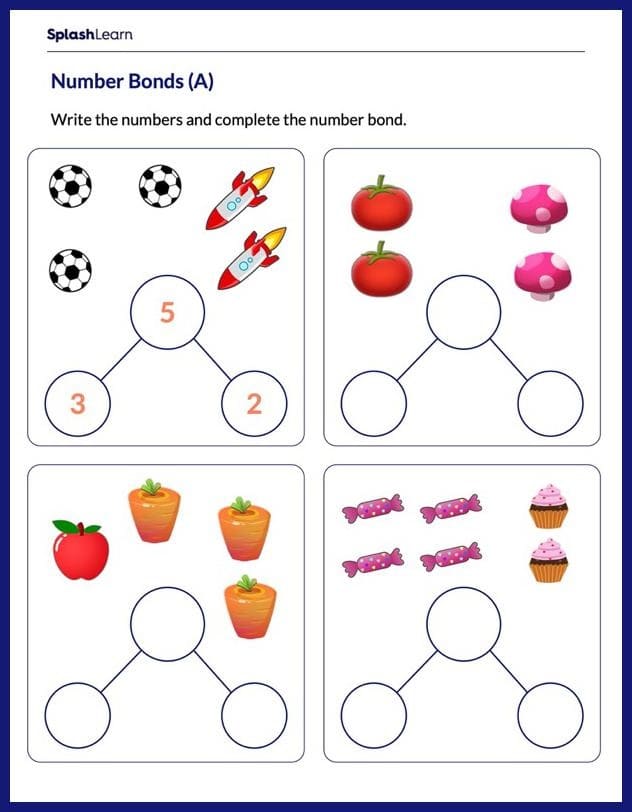 Number Bond Worksheet For Kids