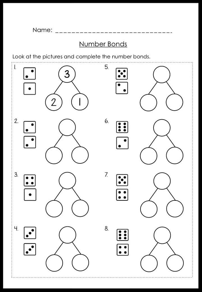 Number Bond Worksheet Free photo