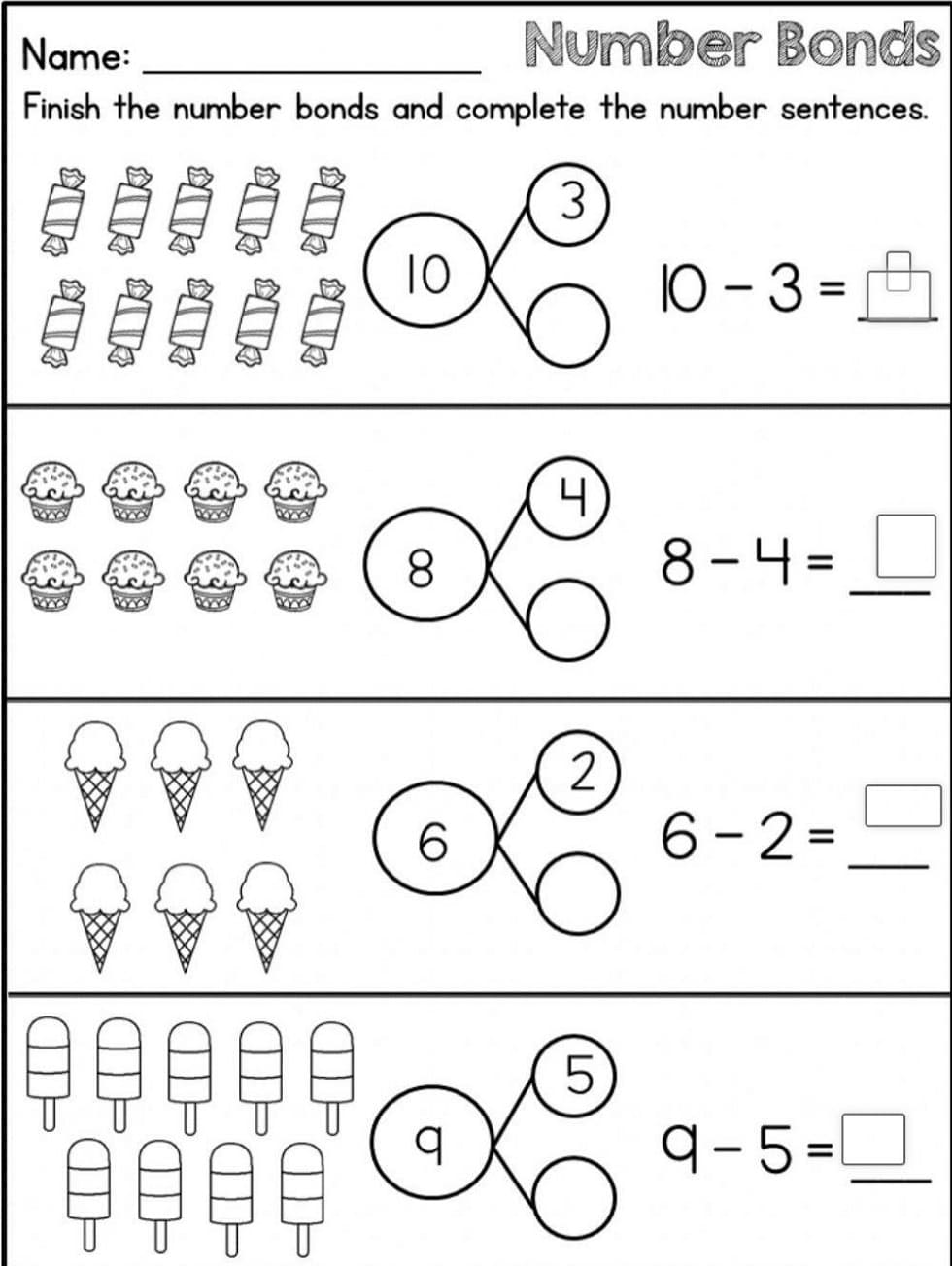 Number Bond Worksheet Picture