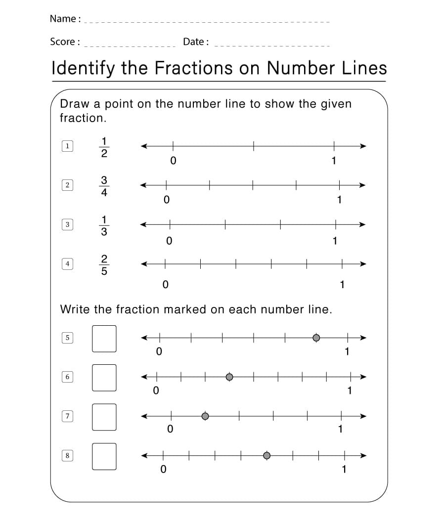 Number Line Worksheet For Free