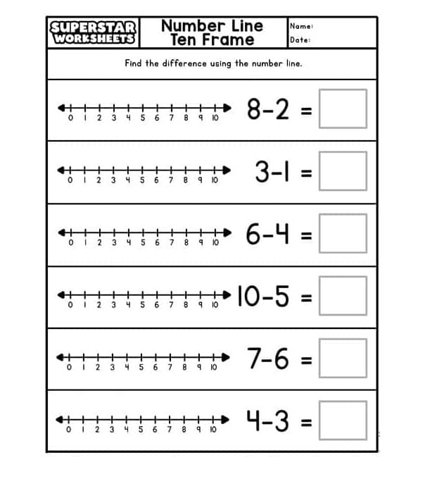 Number Line Worksheet Free