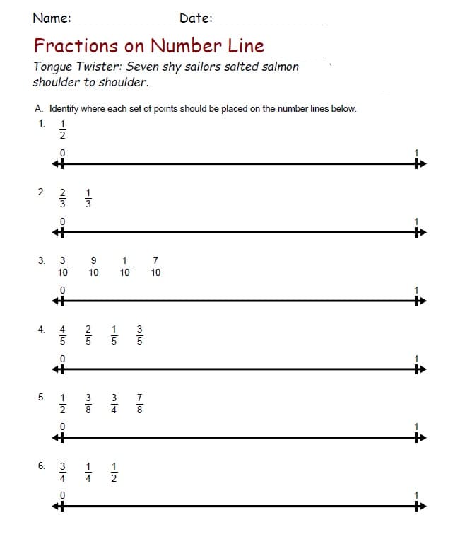 Number Line Worksheet Image Free