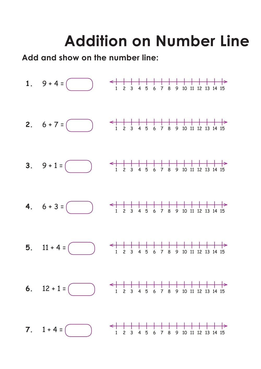 Number Line Worksheet Photos