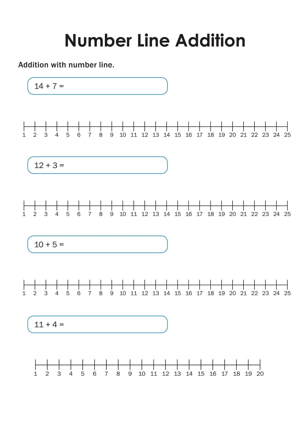 Number Line Worksheet Picture