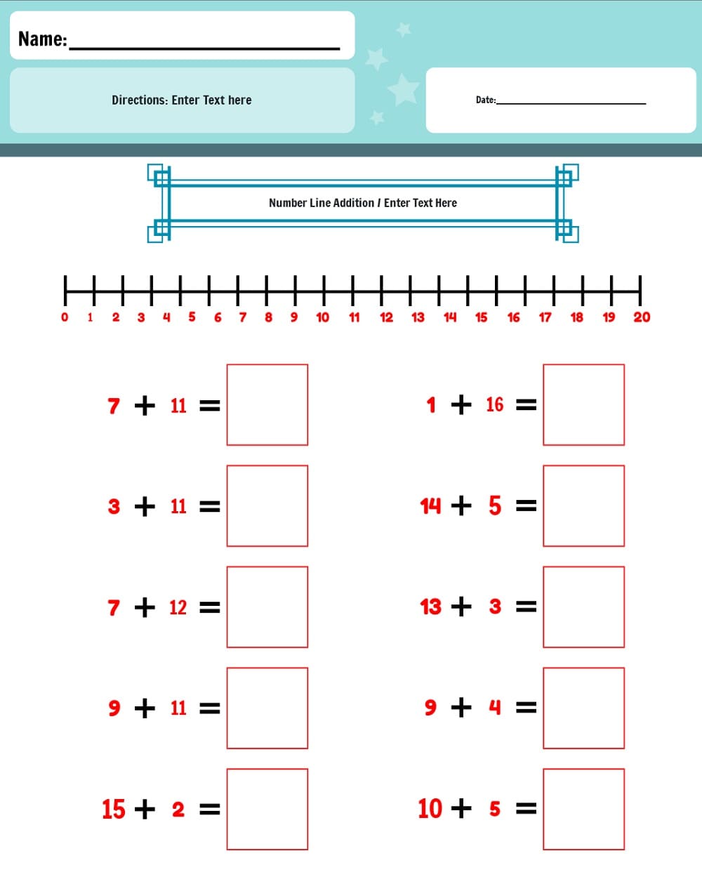 Number Line Worksheet Pictures