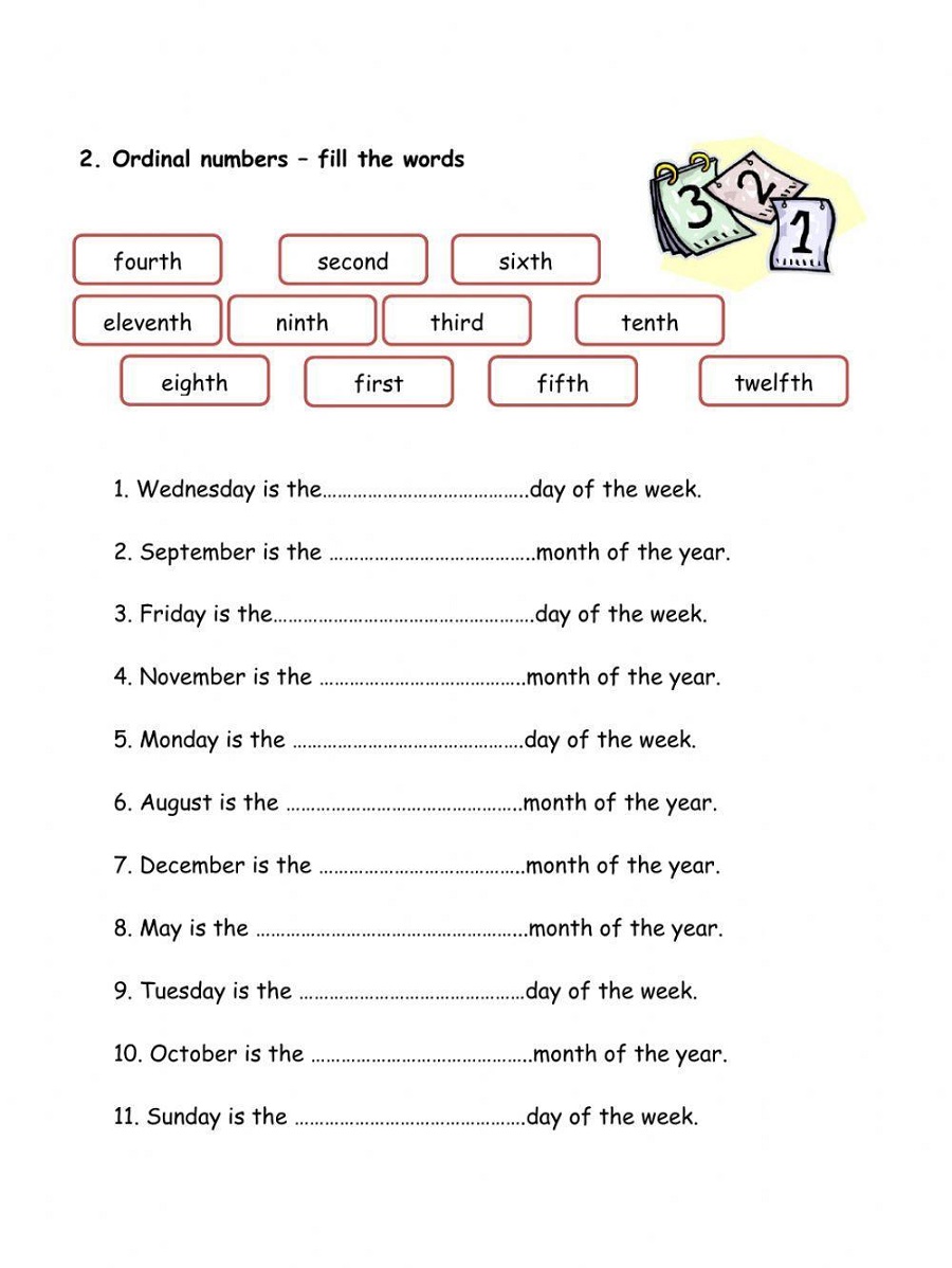 Ordinal Numbers Worksheet For Fun