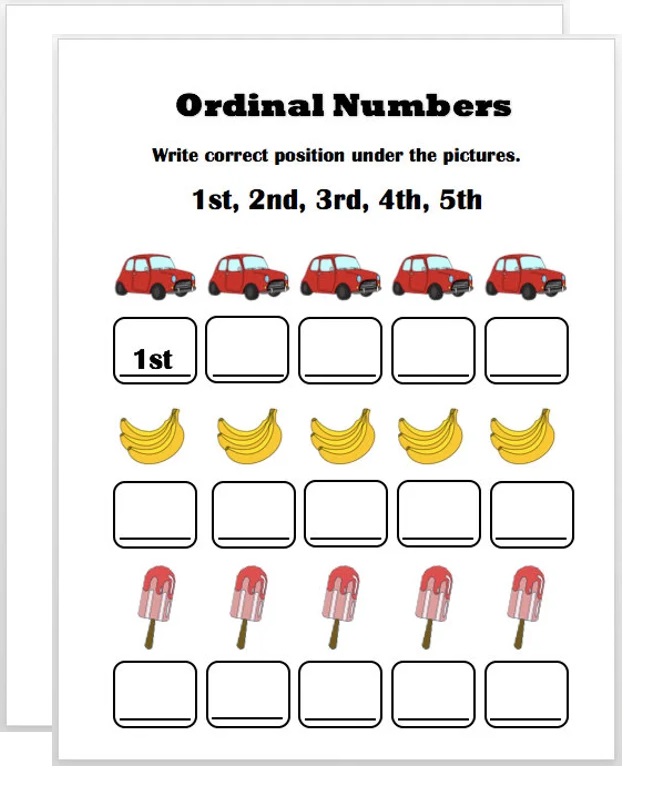 Ordinal Numbers Worksheet For Kid