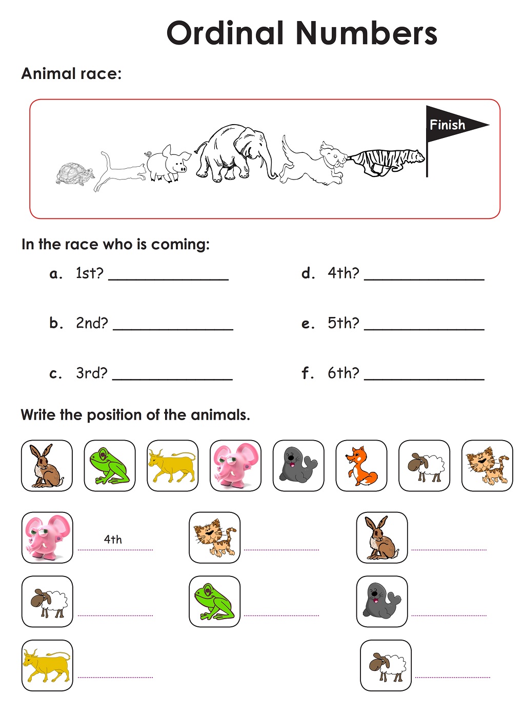 Ordinal Numbers Worksheet Free Photo