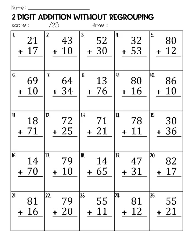 So Easy Single Digit Addition Worksheet