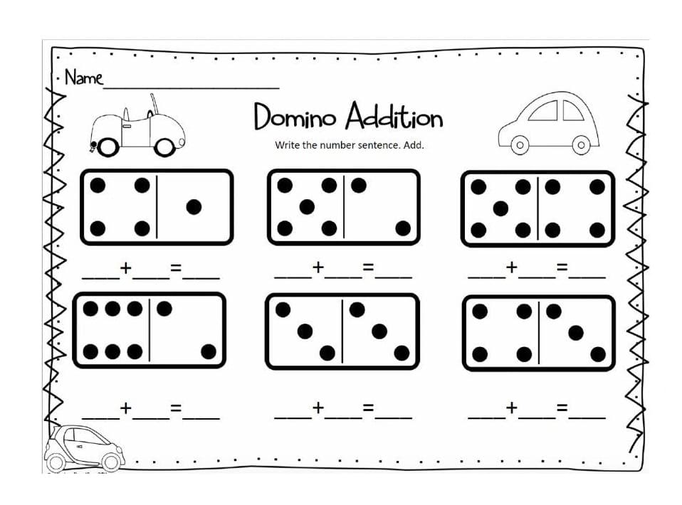 Subtraction Dominos Worksheet For Kids