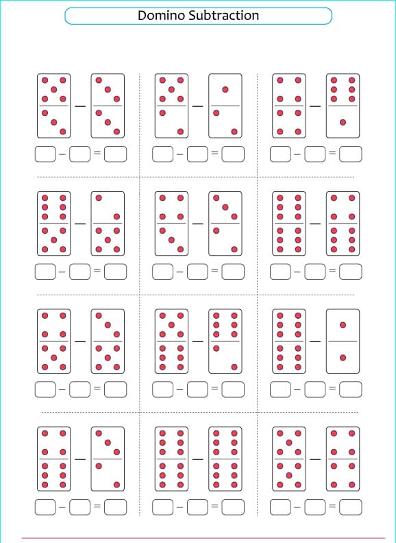 Subtraction Dominos Worksheet Free Picture