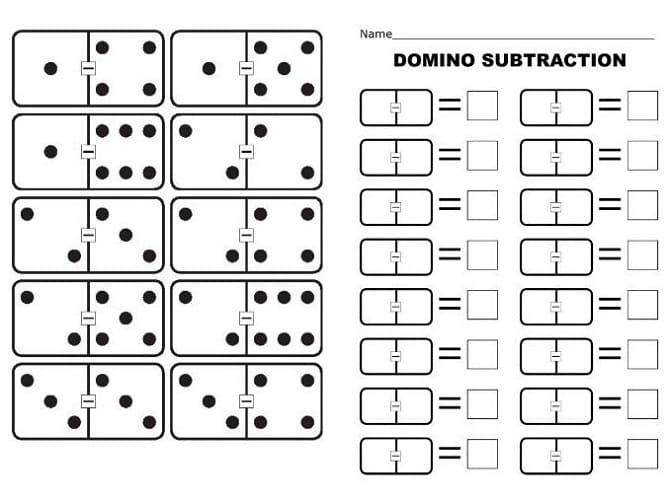 Subtraction Dominos Worksheet Free