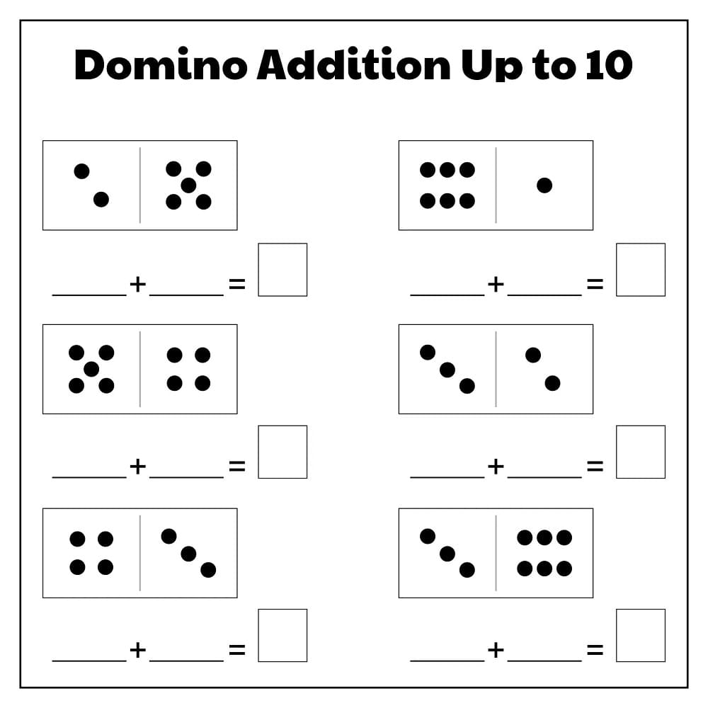 Subtraction Dominos Worksheets