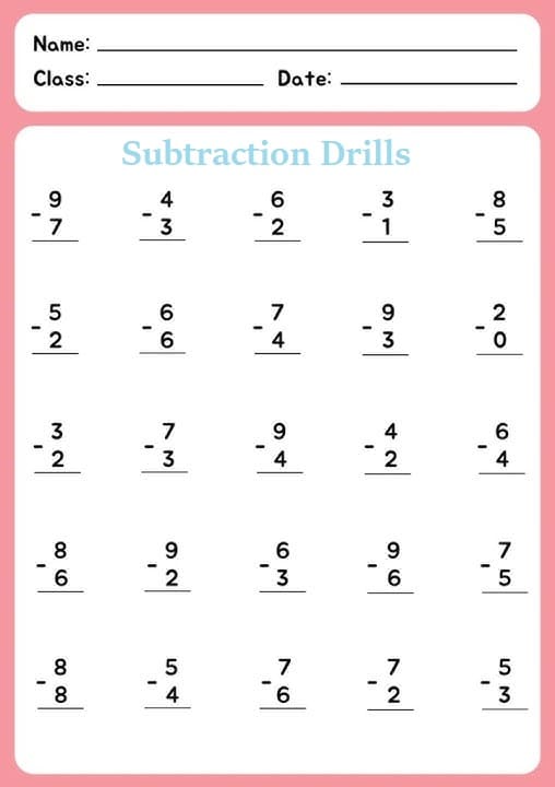 Subtraction Drills