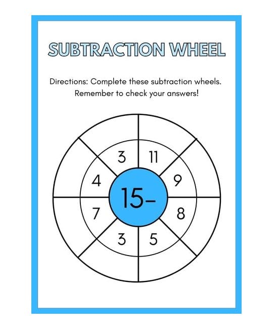 Subtraction Wheel Download Free