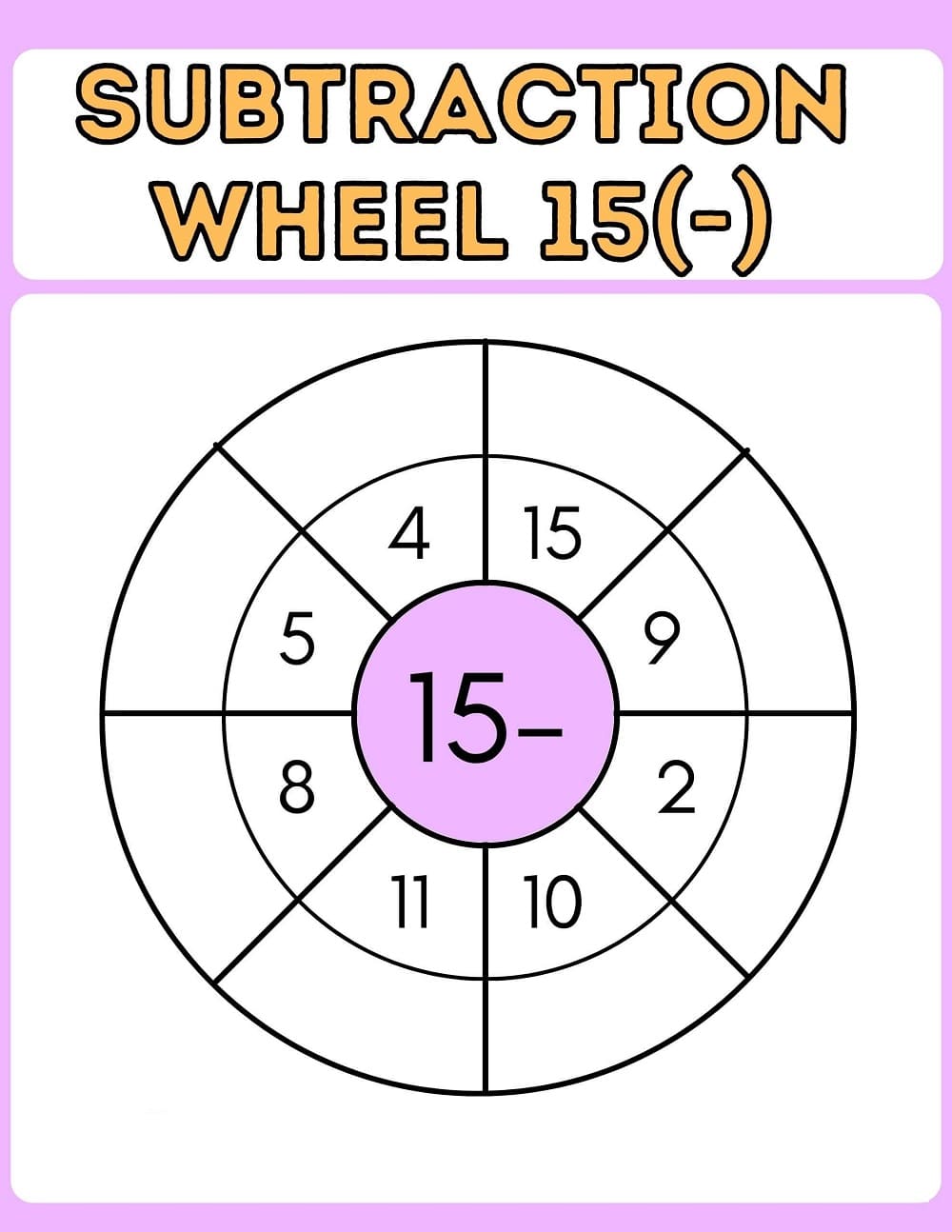 Subtraction Wheel For Adult