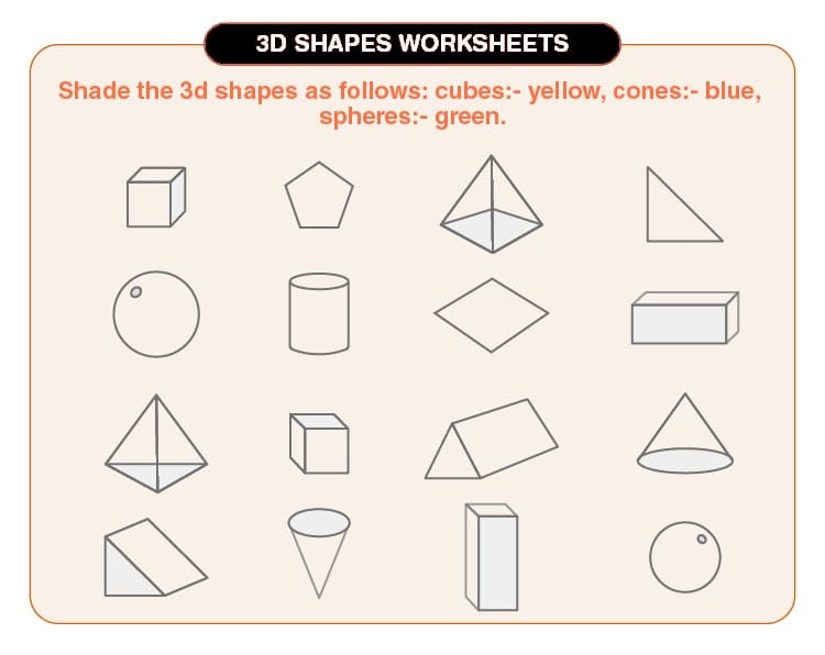 3D Shapes Worksheet Free Images