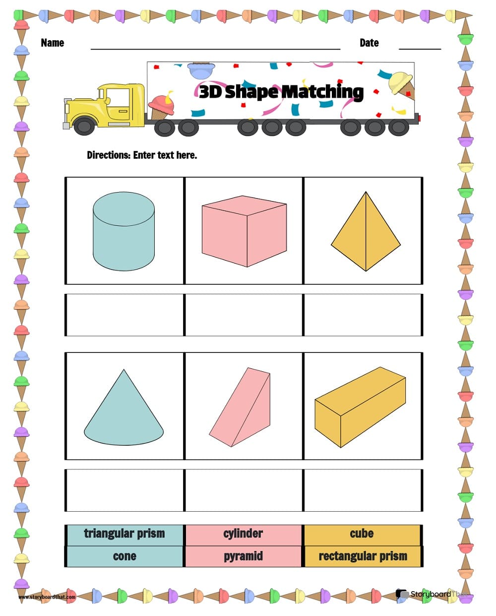 3D Shapes Worksheet Free Photos