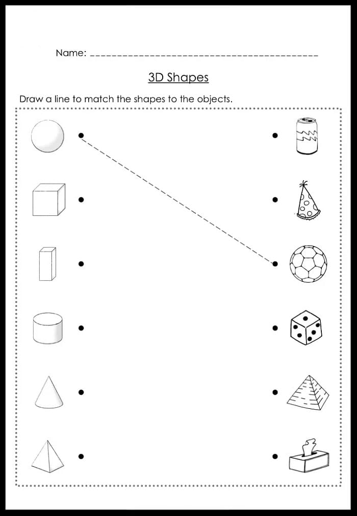 3D Shapes Worksheet Free Picture